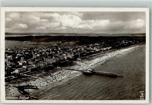 Seebad Ahlbeck 1936 Fliegeraufnahme des Ortes mit der Seebrücke Fotograf Klinke & Co.