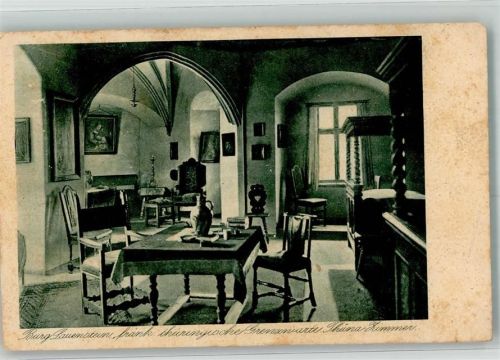 Lauenstein 1927 Burg Lauenstein Thuna-Zimmer Bahnpost Saalfeld-Lichtenfels Zug 362