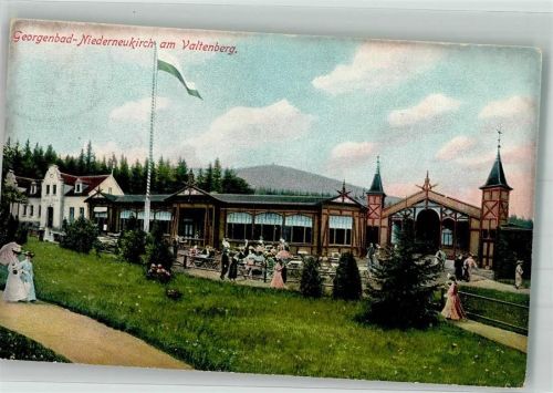 Niederneukirch 1911 Gasthaus am Valtenberg Fotograf Julius Grunewald Bahnpost Schandau Zug 950