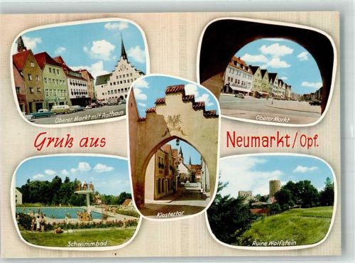 Neumarkt Oberer Markt Rathaus Schwimmbad Klostertor Ruine Wolfstein