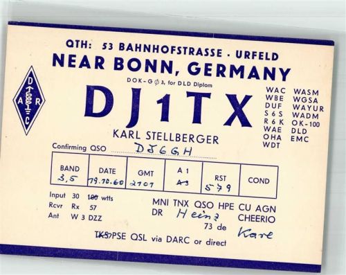 Urfeld QSL-Karte DJ1TX