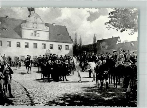 Belgern sign. Rößiger Friedrich der Große in Belgern Künstlerkarte