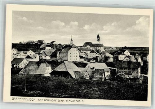 Grafenhausen Panorama des Ortes mit Rathaus und Pfarrkirche St. Fides