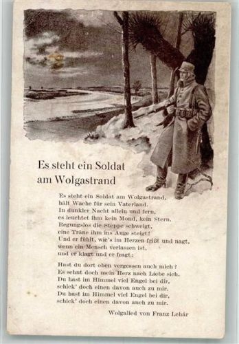 Text des Liedes Es steht ein Soldat am Wolgastrand von Franz Lehar Lieder AK Verlag Robert Franke