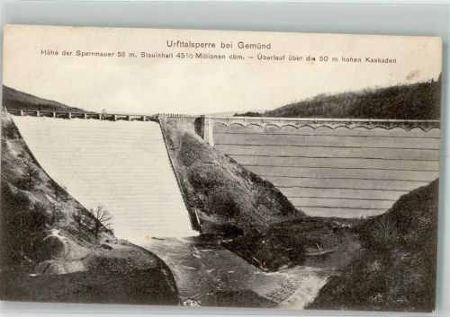 Gemünd 1907 Sperrmauer der Urfttalsperre