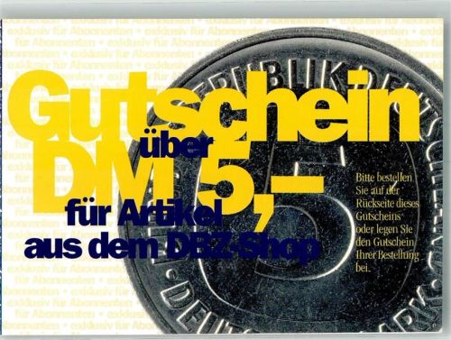 Nassau Gutschein 5 DM Deutsche Briefmarken-Zeitung Paul Parey Zeitschriftenverlag