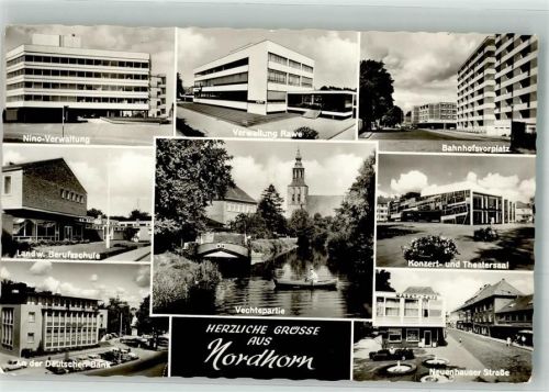 Nordhorn 1966 Verwaltung Rawe Nino Vechtepartie Bahnhof
