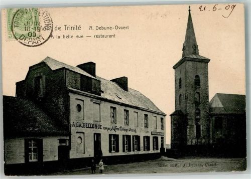 La Trinite-du-Mont 1909 Gasthaus Kirche Briefmarke Bildseite