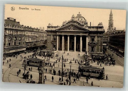 Brüssel Die Börse Straßenbahn Litfaßsäule Verlag Nels