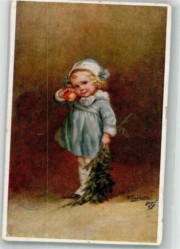 1919 Kleines Mädchen mit Apfel und Tannenzweig Primus-Postkarte Liebhaber-Sammlung No. 1168