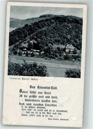 Balve 1942 Feldpost WK II Lw.Bau-Ers. Bat. Balver Höhle Hönnetal-Lied