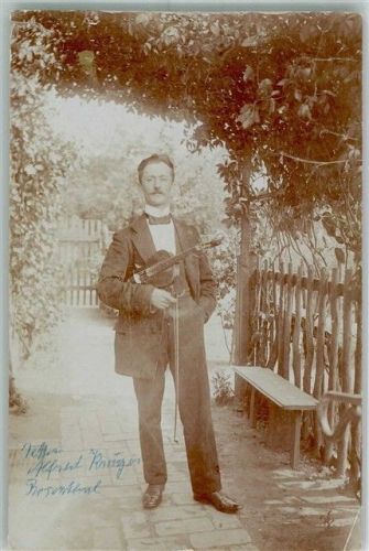 Rosenthal Foto Mann mit Geige Ort lt. Stempel
