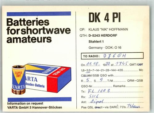 DK 4 PI Klaus NIK Hoffmann Varta Batterie Varta GmbH