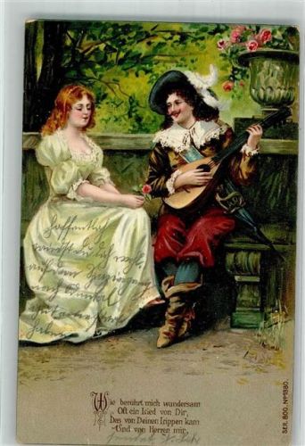 1907 Frau Musiker Mandoline