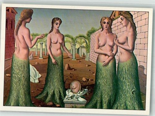 sign. Delvaux Paul Erotik Die Geburt des Tages