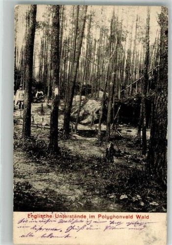 1915 Englische Unterstände im Polyghonveld Wald Feldpost WK I Kortryk