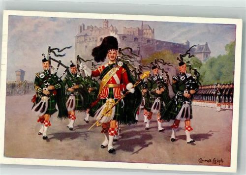 Edinburgh sign. Leigh, Conrad The Gordon Highlanders Dudelsack Schottische Tracht