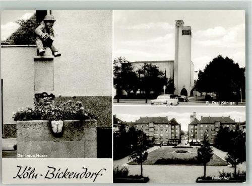 Köln Bickendorf 403 Denkmal Der treue Husar Kirche St. Drei Könige Rosenhoif