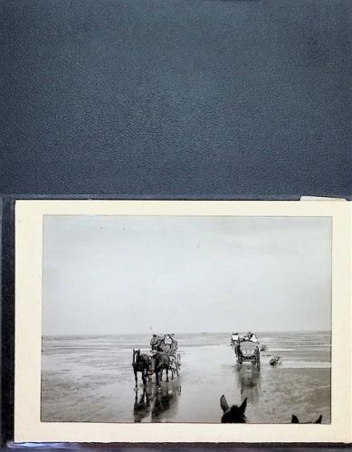 Duhnen Foto montiert auf Karton Wattwagen Fotograf Otto Schulze