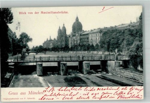 München 1902 Adelskorrespondenz Maximilianbrücke