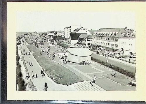 Duhnen Foto montiert auf Karton Neue Deichpromenade mit Musikpavillon Fotograf Otto Schulze