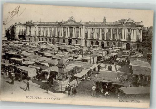 Toulouse 1905 Marktszene Litfaßsäule Le Capitole
