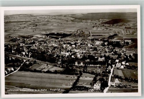 Sobernheim 1939 Fliegeraufnahme des Ortes mit der Kirche St. Matthäus