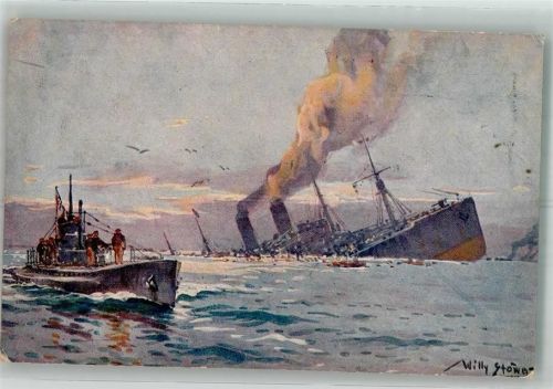 Deutsches U-Boot versenkt bewaffneten Truppentransporter Marine WK I