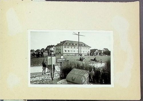 Duhnen Foto montiert auf Karton Gasthaus Strandperle mit Promenade Fotograf Otto Schulze