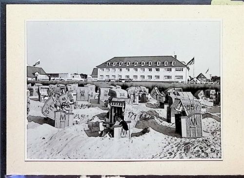 Duhnen Foto montiert auf Karton Strandleben Fotograf Otto Schulze
