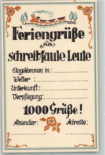 Feriengrüße für Schreibfaule K.J.N. Nr. 68