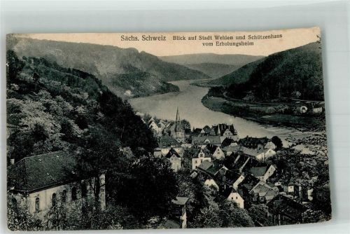 Wehlen Stadt Schützenhaus Erholungsheim Sächsische Schweiz Kirche