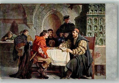 Jena sign. Thumann Luther im Gespräch mit Studenten im Gasthaus zum Bären Reformationszimmer Wartburg