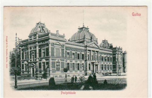 Gotha Gotha. Postgebäude ungelaufen Eckbug oben links, sonst gut erhalten.
