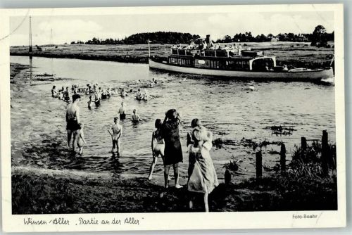 Winsen Schwimmbad Partie an der Aller Dampfschiff Foto Baehr