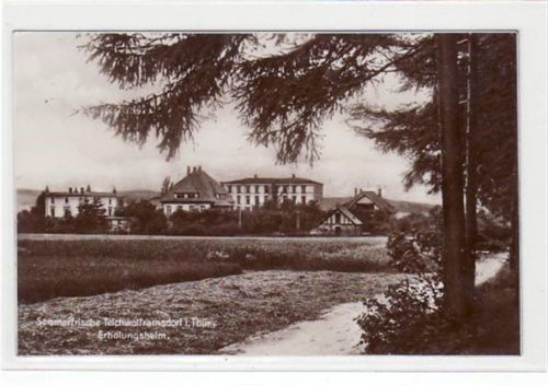 Teichwolframsdorf i. Thür. mit Erholungsheim gelaufen von 1938. Leichter Stempeldurchdruck, sonst gut erhalten.