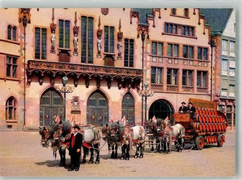 Frankfurt Sechser-Gespann der Brauerei Henninger-Bräu vor dem Römer