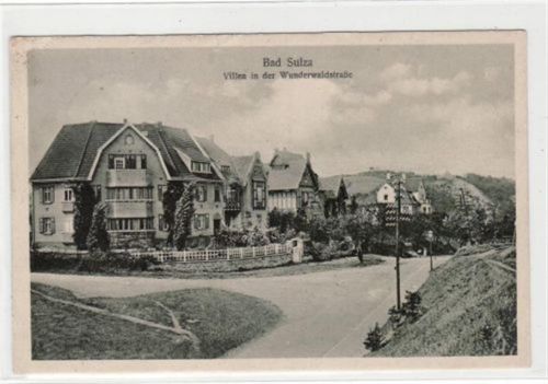 Bad Sulza mit Villen in der Wunderwaldstraße ungelaufen 1929 kleiner Riß am Rand oben in der Mitte, sonst gut erhalten.