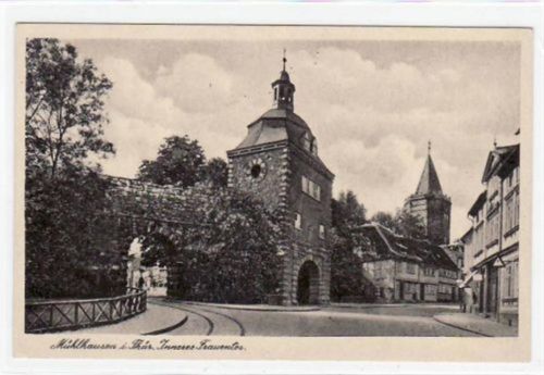 Mühlhausen Mühlhausen mit Blick auf das Innere Frauentor ungelaufen Gute Erhaltung.