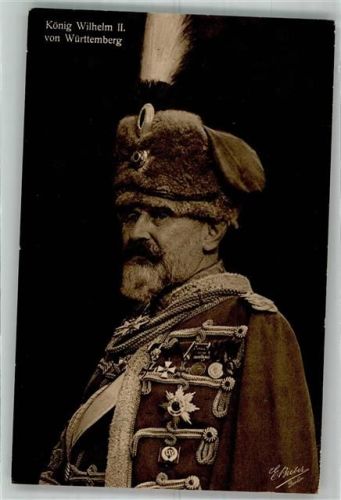Portrait des König Wilhelm II von Württemberg in Uniform Fotograf Bieber WK I Wohlfahrtskarte Reichsverband zur Unterstützung deutscher Veteranen