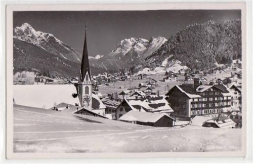 Seefeld Seefeld gegen Karwendelgebirge im Winter ungelaufen Gute Erhaltung.