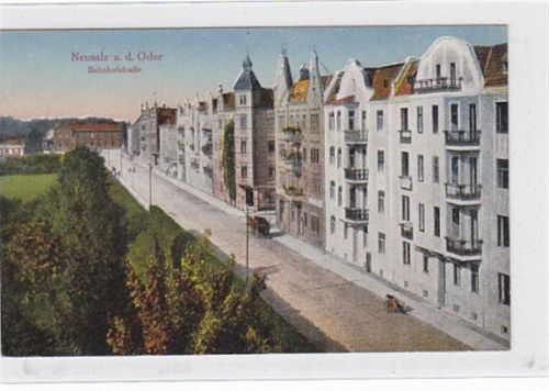 Neusalz a.d. Oder Neusalz a. d. Oder - Nowa Sól / Kreis Freystadt - Kozuchów. Bahnhofstraße ungelaufen Gute Erhaltung.