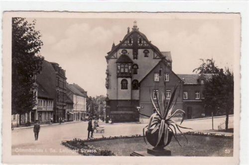 Crimmitschau mit Leipziger Strasse ungelaufen Gute Erhaltung.