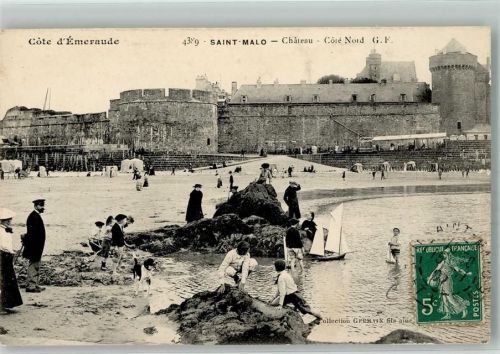 Saint-Malo 1907 Schloss Burg Briefmarke Bildseite