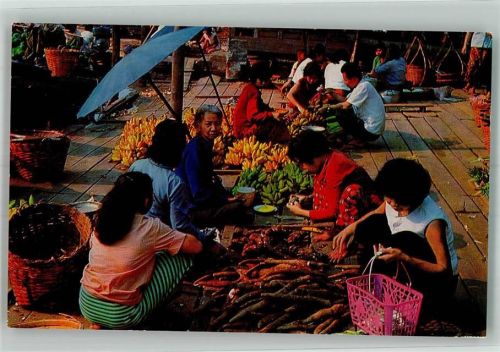 Bangkok 1951 Marktszene Luftpost