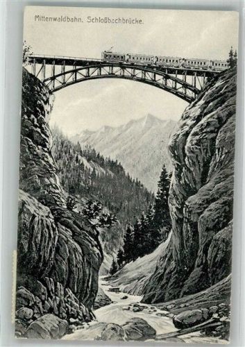 Zirl 1921 Schlossbachbrücke der Mittenwaldbahn