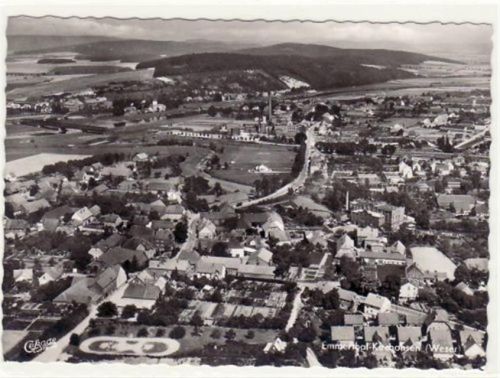 Emmerthal - Kirchohsen ( Weser ). ein Luftbild gelaufen, 1966 kleiner Knick unten rechts, sonst gut erhalten