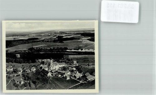 Maria Steinbach 1938 Fliegeraufnahme des Ortes mit Kirche Zur Schmerzhaften Muttergottes Iller und Schloss Kronburg Foto Original aus Archiv eines Ansichtskartenverlags