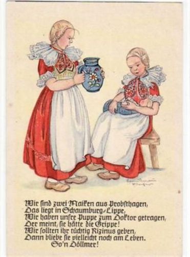Probsthagen, Hanne Umrain - Fischer - Karte 340. Kinder in Tracht. Karte beschrieben. Leichter Bug unten links, sonst gut erhalten Trachten Schaumburg-Lippe