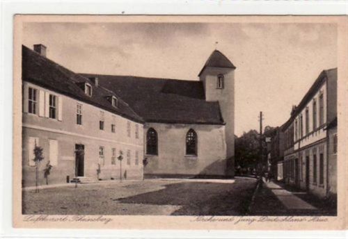 Rheinsberg Rheinsberg i.d.M.. Abgebildet ist die Kirche mit dem Jung-Deutschland Haus. Postalisch nicht befördert. Gute Erhaltung.